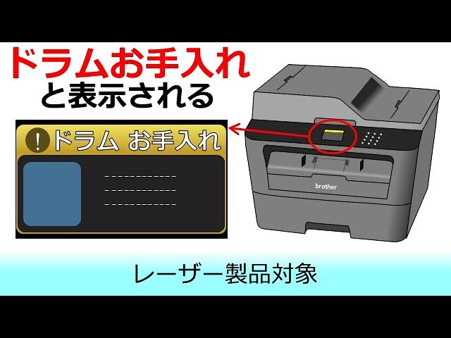 印刷品質に問題がある場合や、「ドラムお手入れ」と表示されるときは