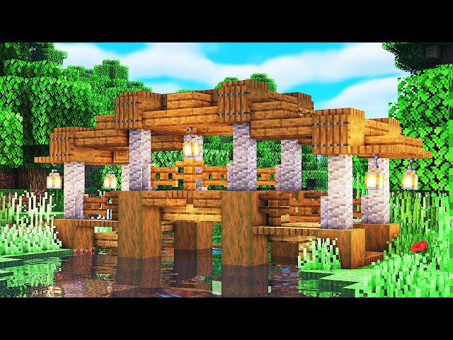 Minecraft: How to Build a Wooden Bridge - YouTube