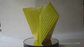 Shigaraki ware triangle deformed vase, yellow, rotated - YouTube