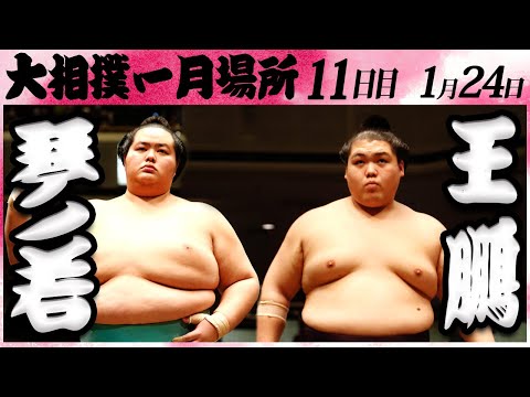 大相撲 琴ノ若ー王鵬 ＜令和6年一月場所・11日目＞SUMO - YouTube