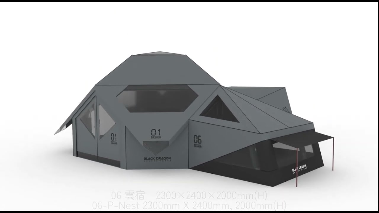 エアテントの革新 ― BLACK DRAGONの01天宮パレス - YouTube