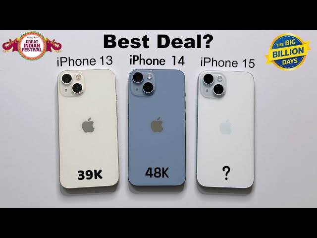 iPhone 13 vs iPhone 14 vs iPhone 15 in Flipkart BBD & Amazon Sale