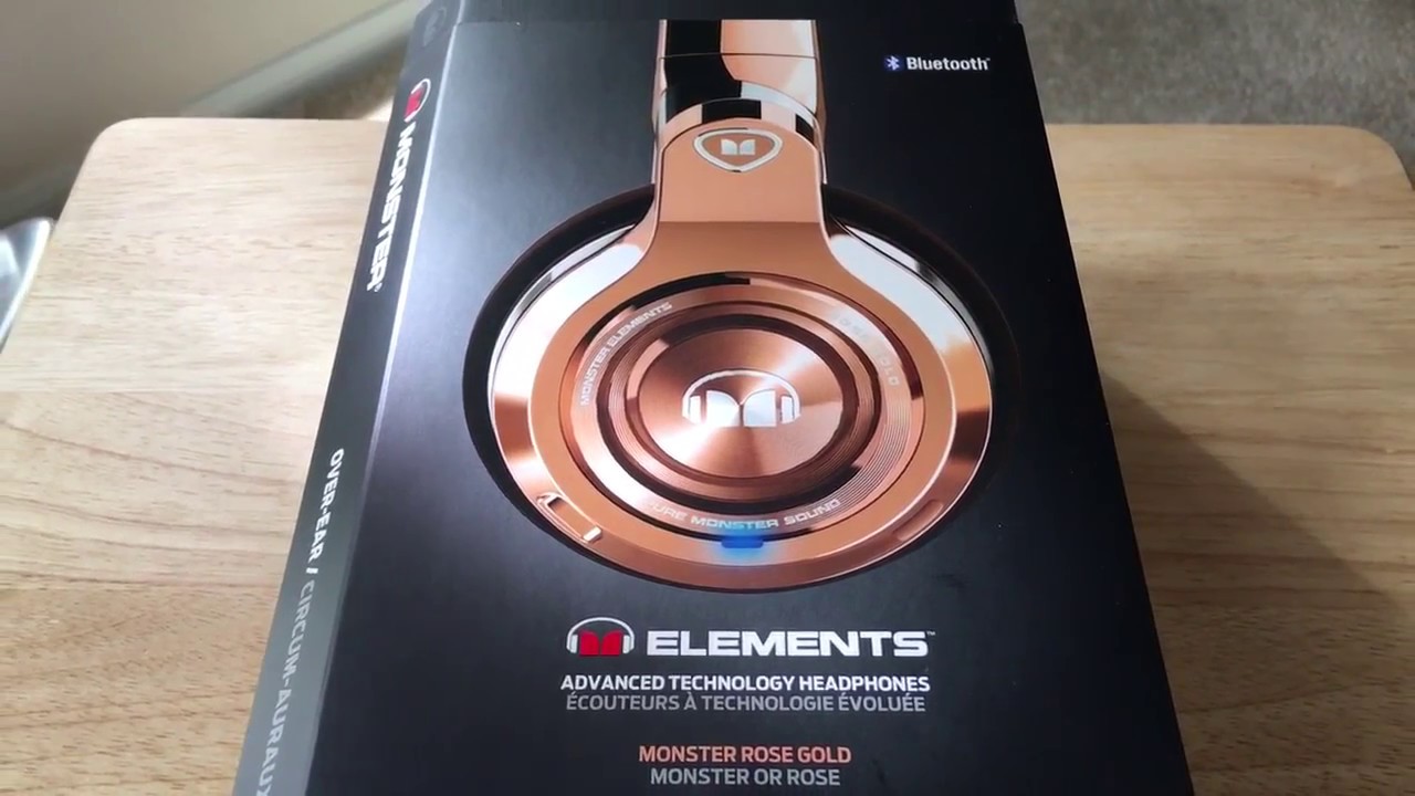 MONSTER Elements Rose Gold Bluetooth Wireless Headphones Unboxing