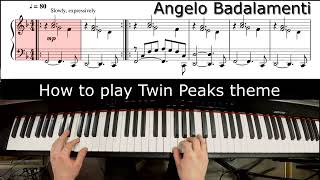 Twin Peaks Theme | Angelo Badalamenti | Piano Tutorial - YouTube
