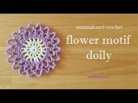 crochet flower doily crochet flower doily coaster - YouTube
