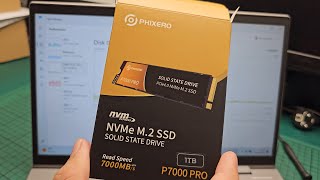 PHIXERO P7000PRO M.2 NVME SSD - unboxing, install in a HP ZBook 14