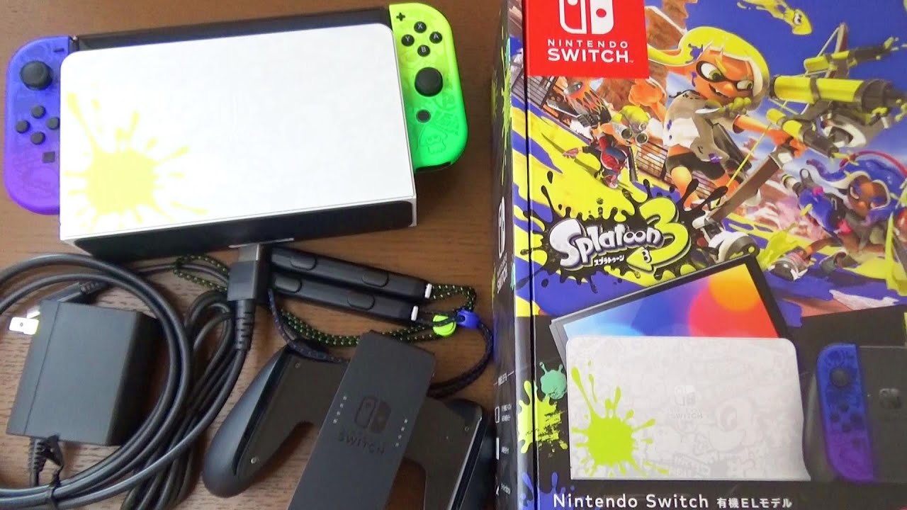 Nintendo Switch (organic EL model) Splatoon 3 edition opened