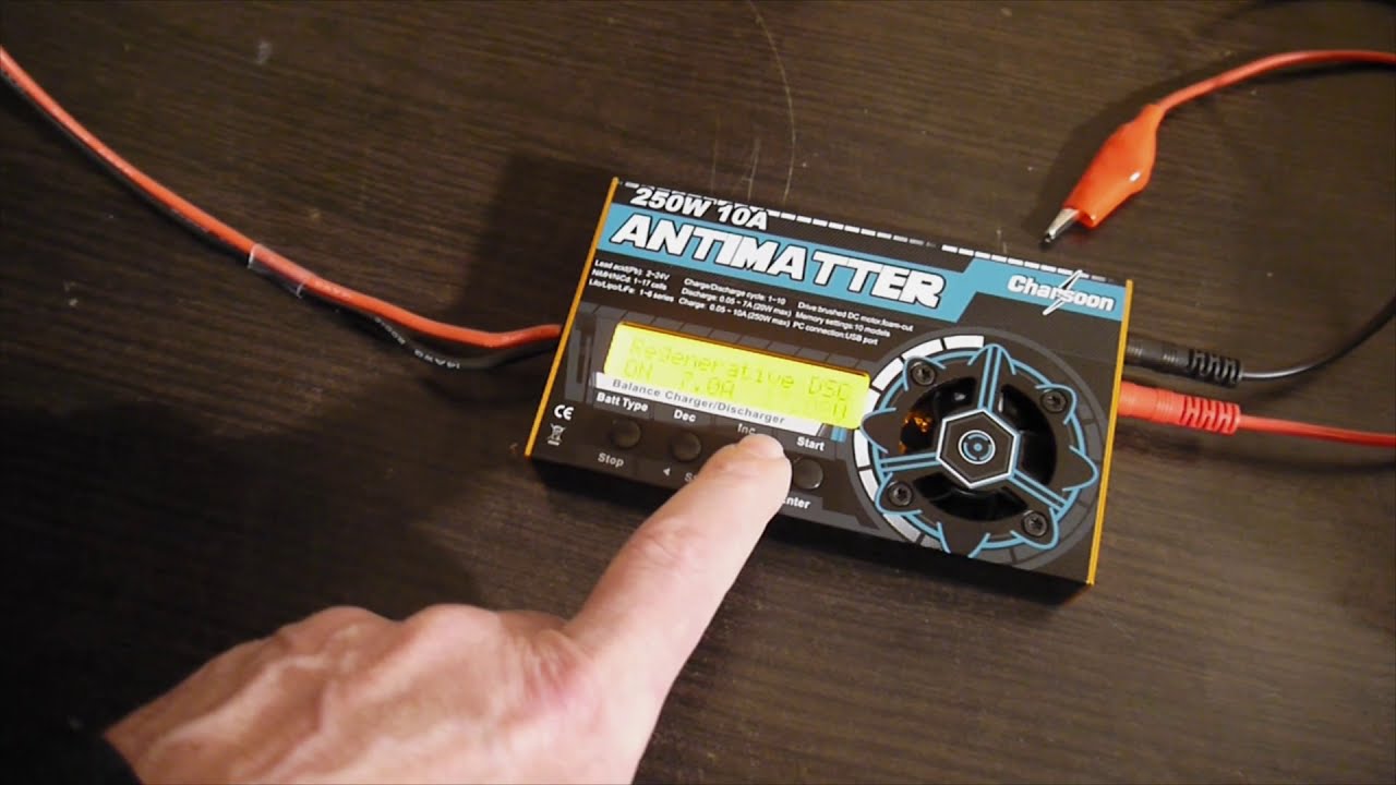 Regenerative battery discharge Charsoon Antimatter 250W 10A How to