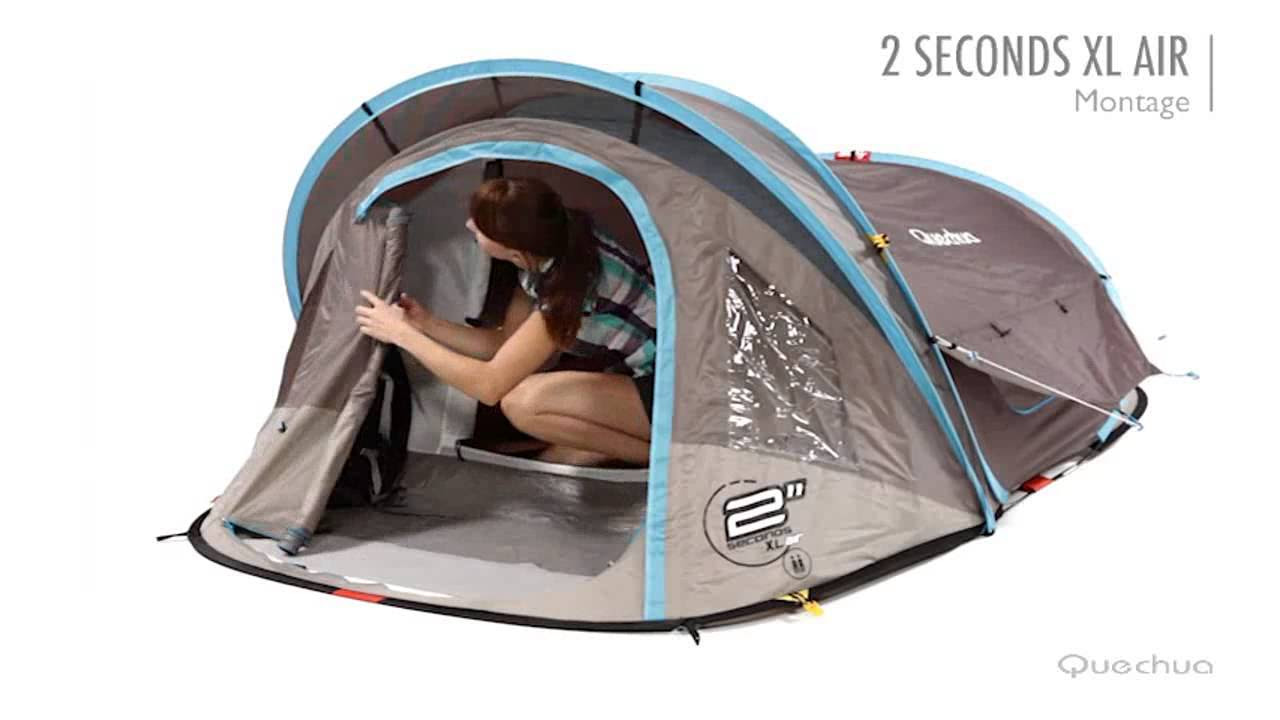 Quechua Tenda 2 seconds XL air - YouTube