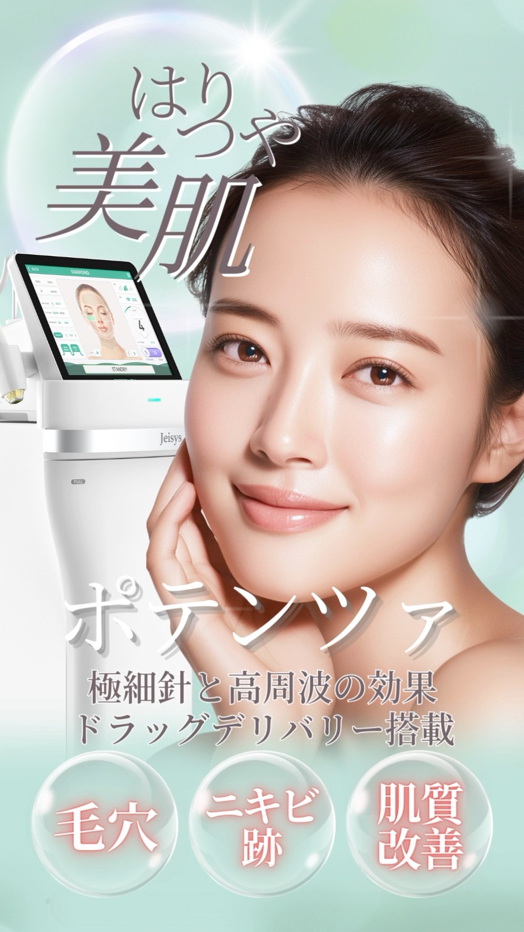 ポテンツァ マイクロニードルRF ニキビ跡・毛穴・肌質改善治療でハリ艶