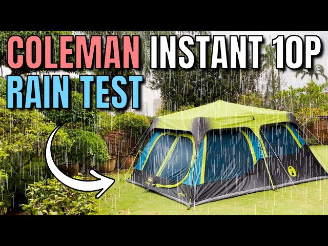 RAIN TEST] Coleman 10-Person Instant Cabin Tent - YouTube
