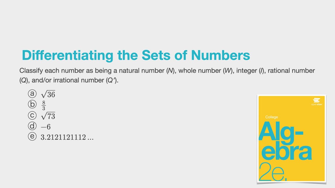 Differentiating the Sets of Numbers | OpenStax Textbook - YouTube