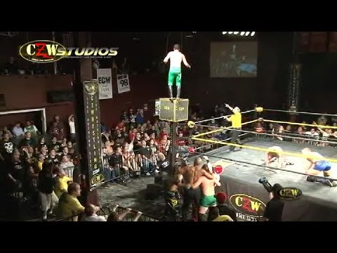 CZW: Lucky tHURTeen lands a crazy dive in Aerial Assault