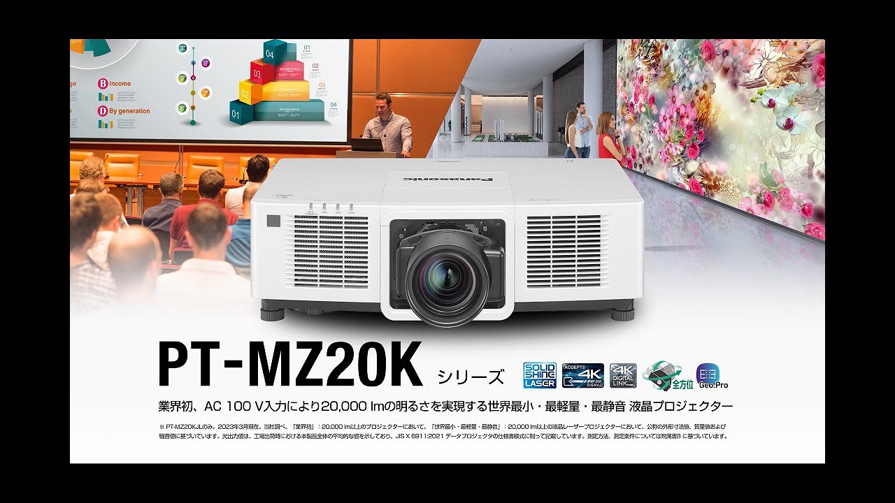 パナソニック プロジェクター：液晶レーザープロジェクター PT-MZ20K