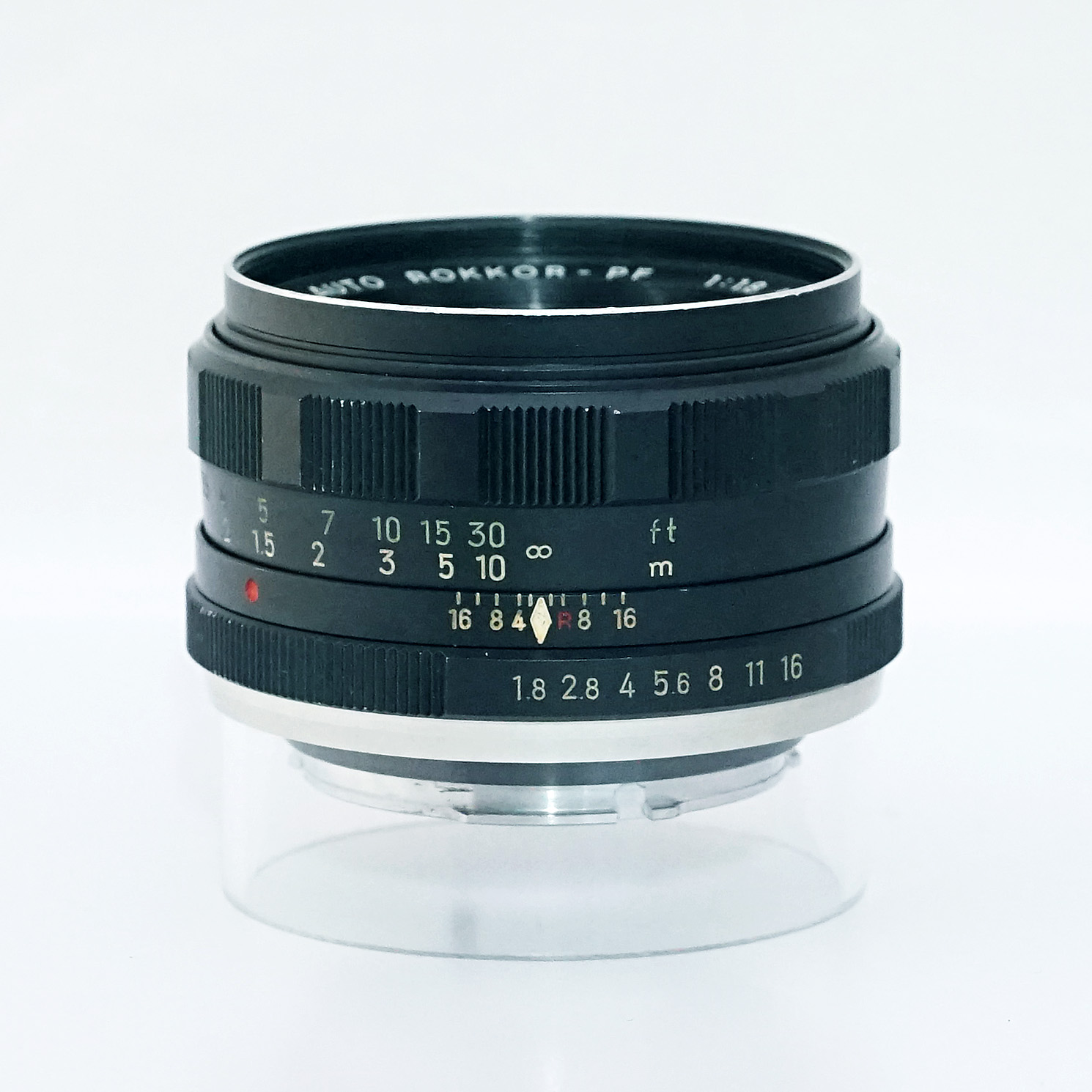 改造魔法ボケレンズ MINOLTA AUTO ROKKOR-PF 55mm F1.8 絞り込みレバー