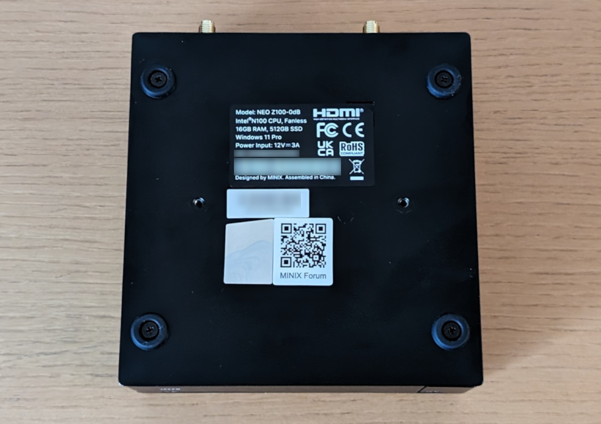 MINIX NEO Z100-0db レビュー － Intel N100搭載で「ファンレス＝無音
