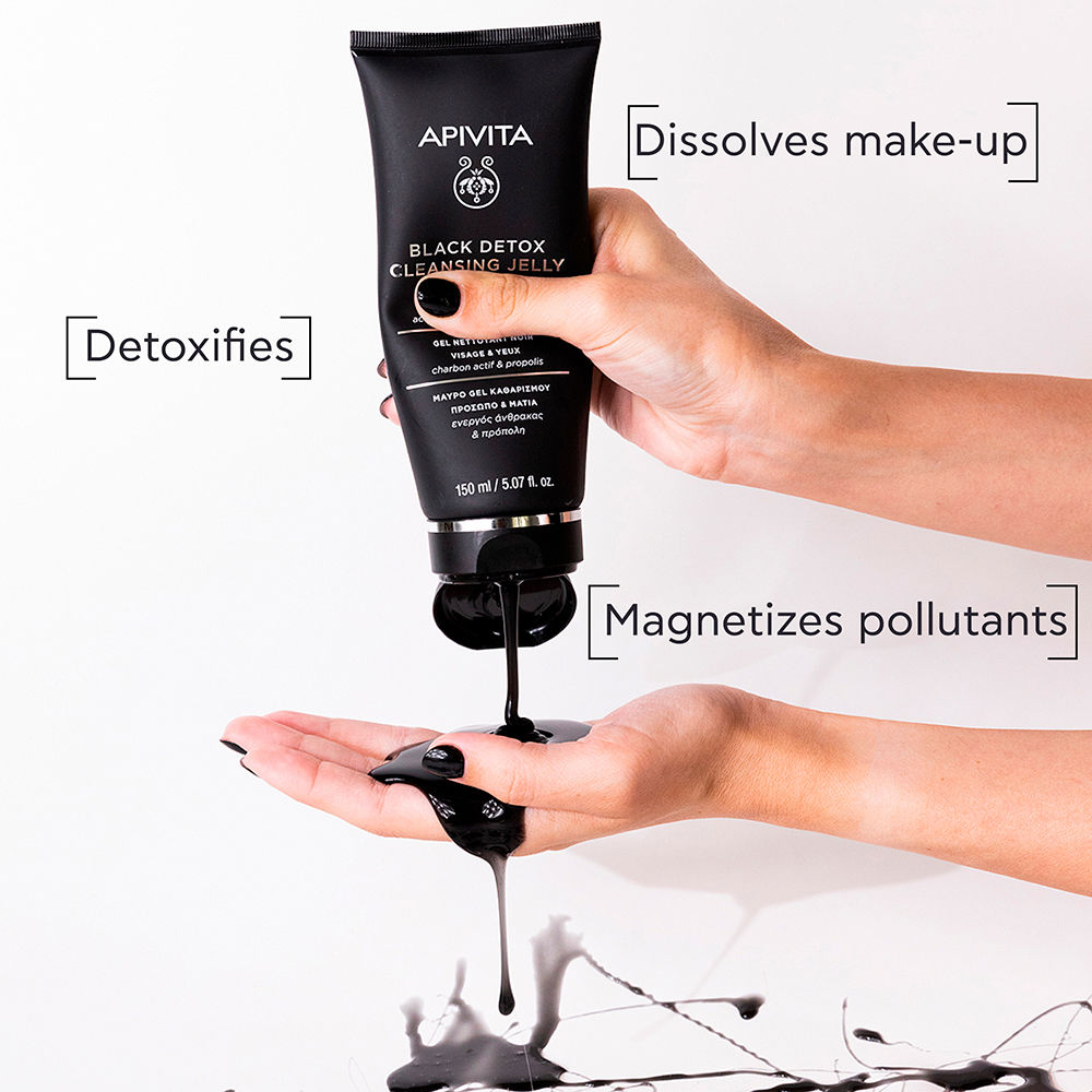 ブラック デトックス クレンジング ジェル - 活性炭とプロポリスを配合