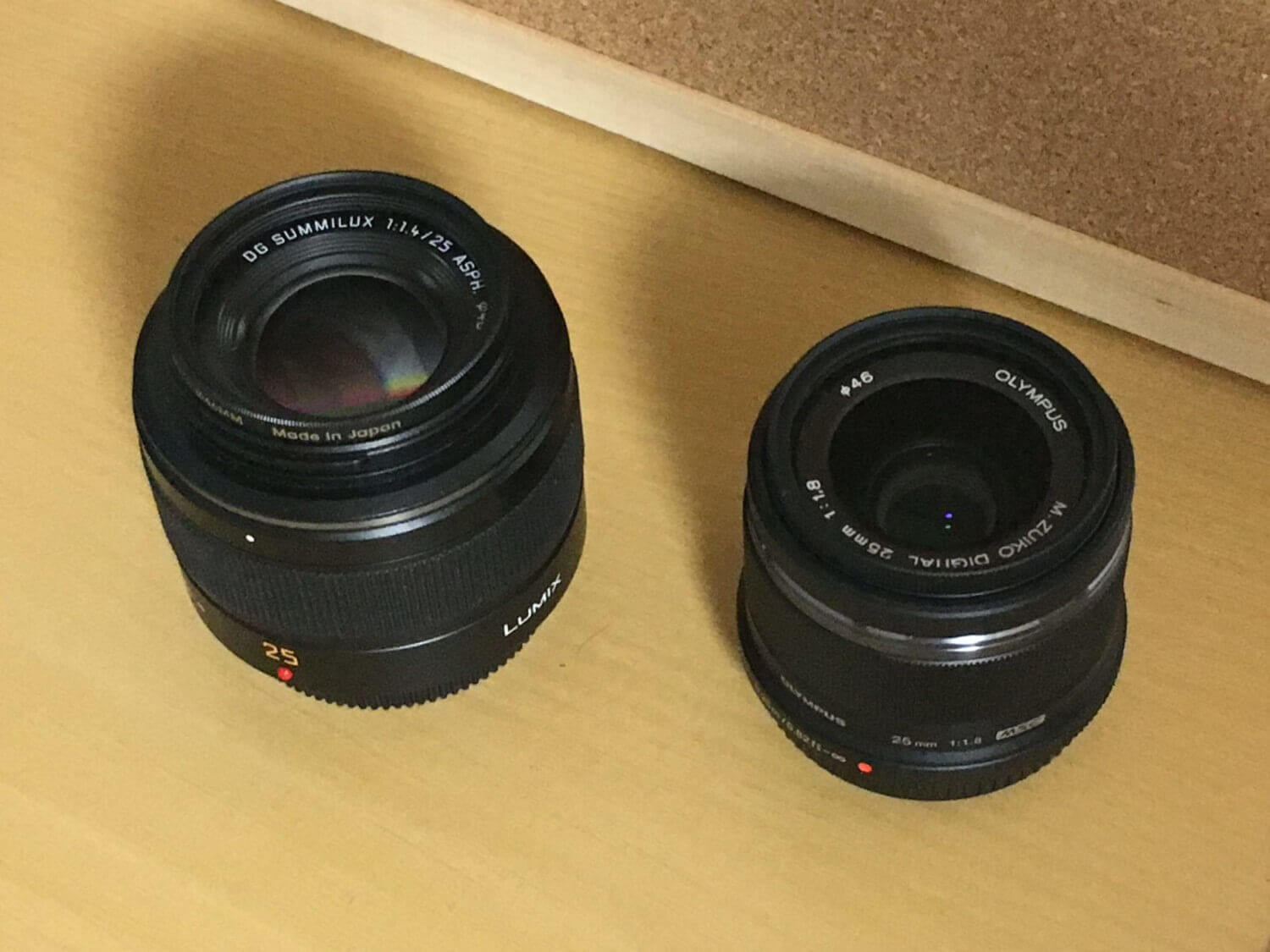 OLYMPUS M.ZUIKO DIGITAL 25mm F1.8とPanasonic DG SUMMILUX 25mm/F1.4