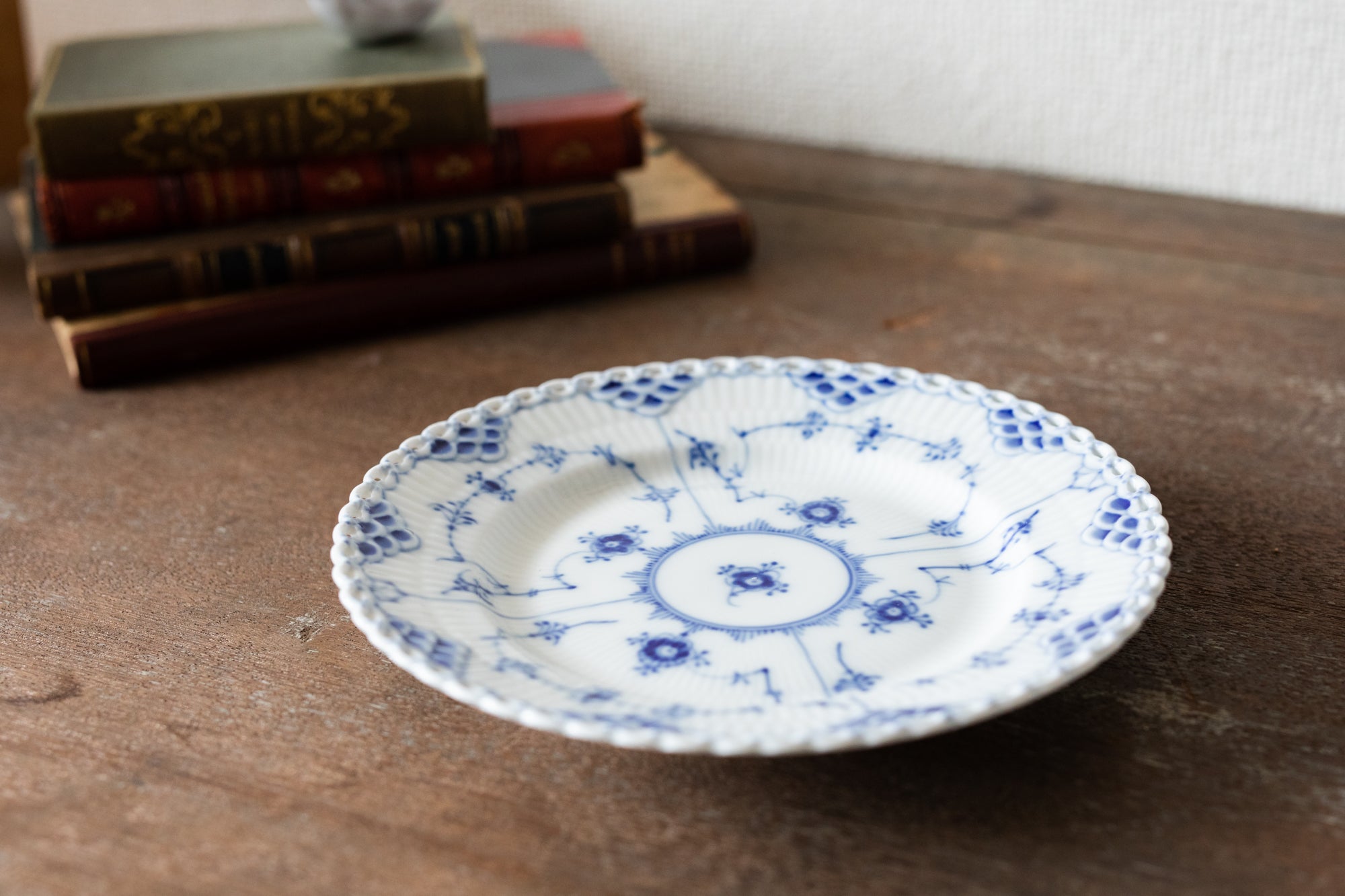 ロイヤルコペンハーゲン/ブルーフルーテッド/フルレース 17.5cm ケーキ