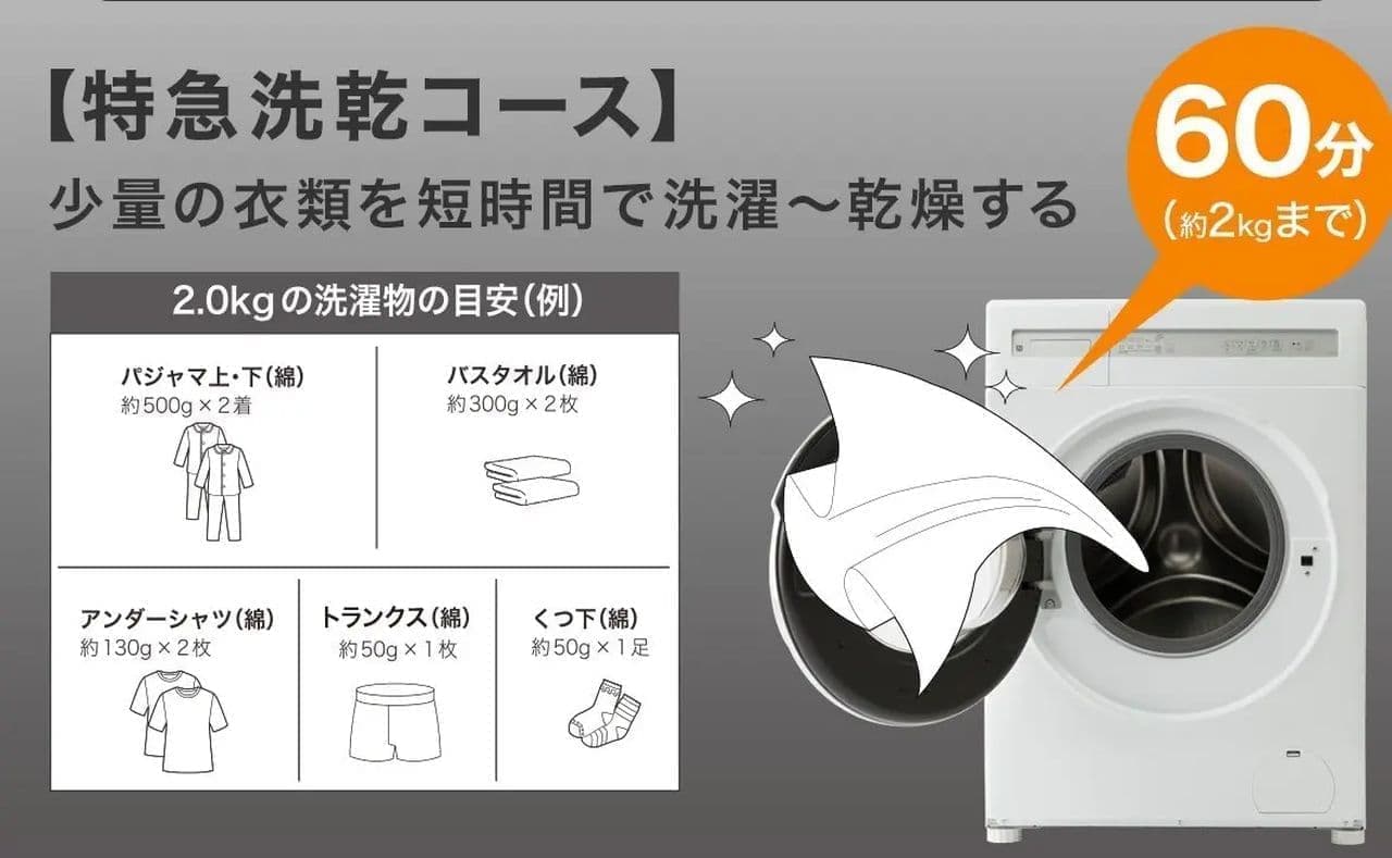 ニトリ 10万円を切るドラム式洗濯乾燥機！60分の特急洗乾コース・乾燥