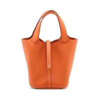 エルメス ピコタンロック18 PM トリヨンクレマンス オレンジ シルバー