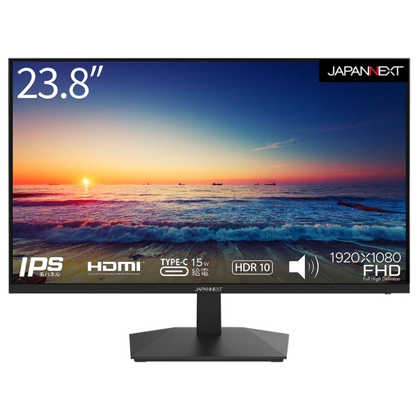 JAPANNEXT 液晶ディスプレイ 23.8型/1920×1080/HDMI×2、USB-C×1