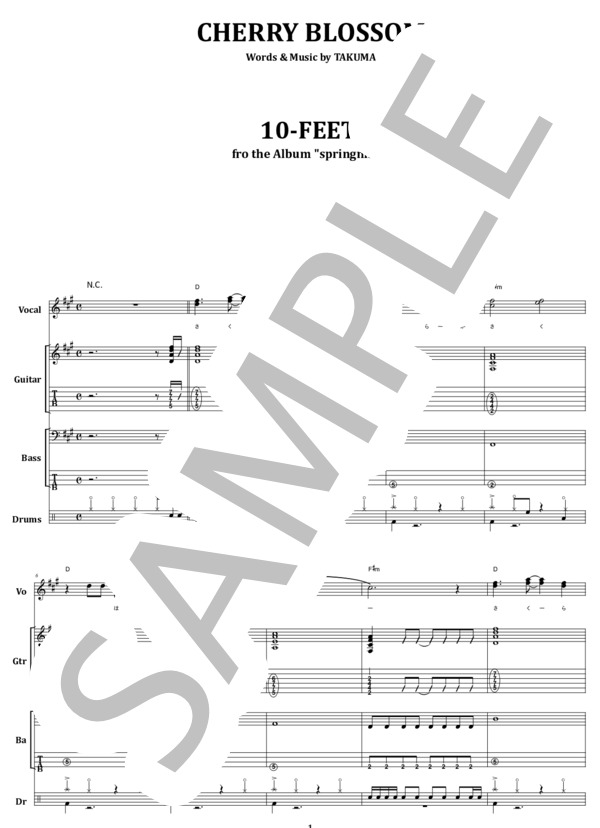 楽譜】10-FEET / CHERRY BLOSSOM バンド・スコア from68 / 10-FEET