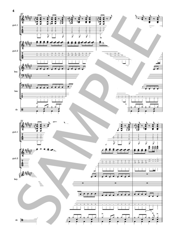 楽譜】愛情と矛先 / Mrs. GREEN APPLE (バンドスコア / 中級