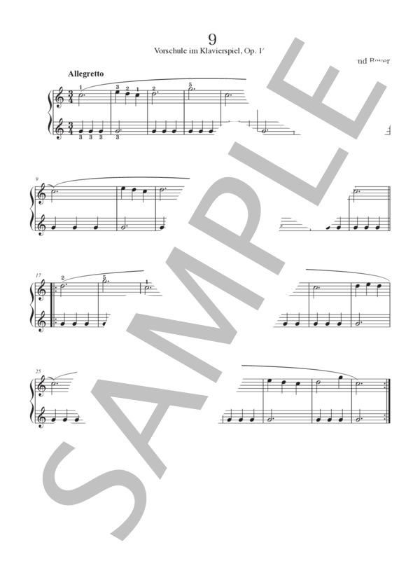 楽譜】バイエル9番 / フェルディナント・バイエル (ピアノソロ / 入門