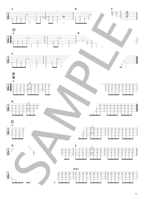 楽譜】リライト / ギタータブ譜｜リードギターほぼ完コピVer. / ASIAN