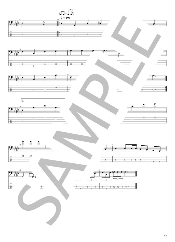 楽譜】SUPPER / セブンス・ベガ (エレキベース / 初〜中級) - Piascore