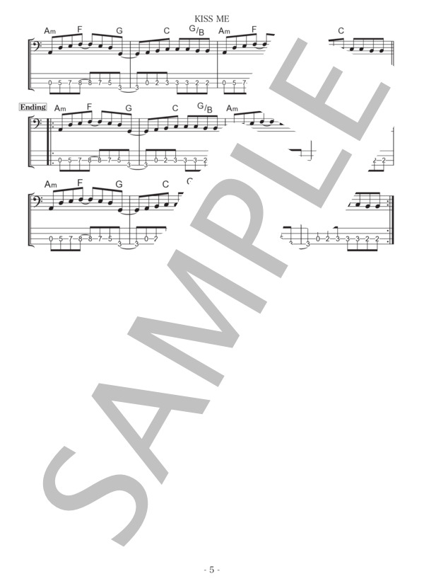楽譜】KISS ME / 氷室 京介 (エレキベース / 初〜中級) - Piascore