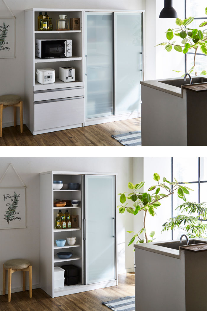 楽天市場】キッチンボード 幅70cm 高さ165.3cm 1本立ち完成品 ホワイト