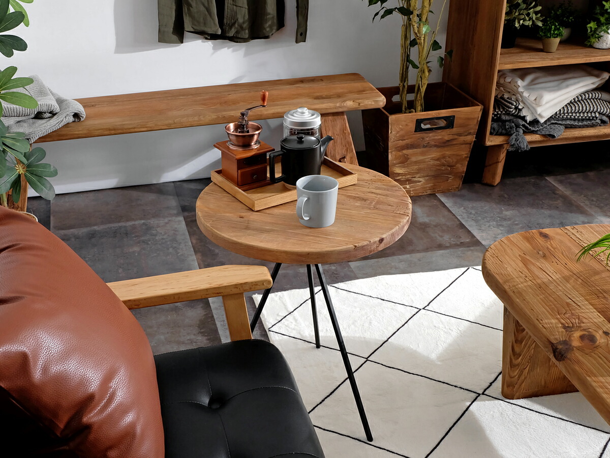 楽天市場】【古材家具】リサイクルパイン サイドテーブル 木製