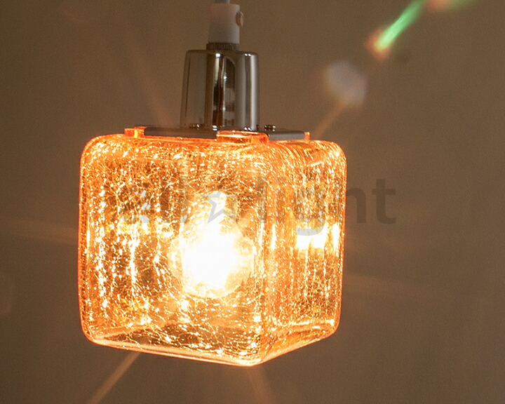 楽天市場】キシマ ペンダントライト クラックキューブ ガラス