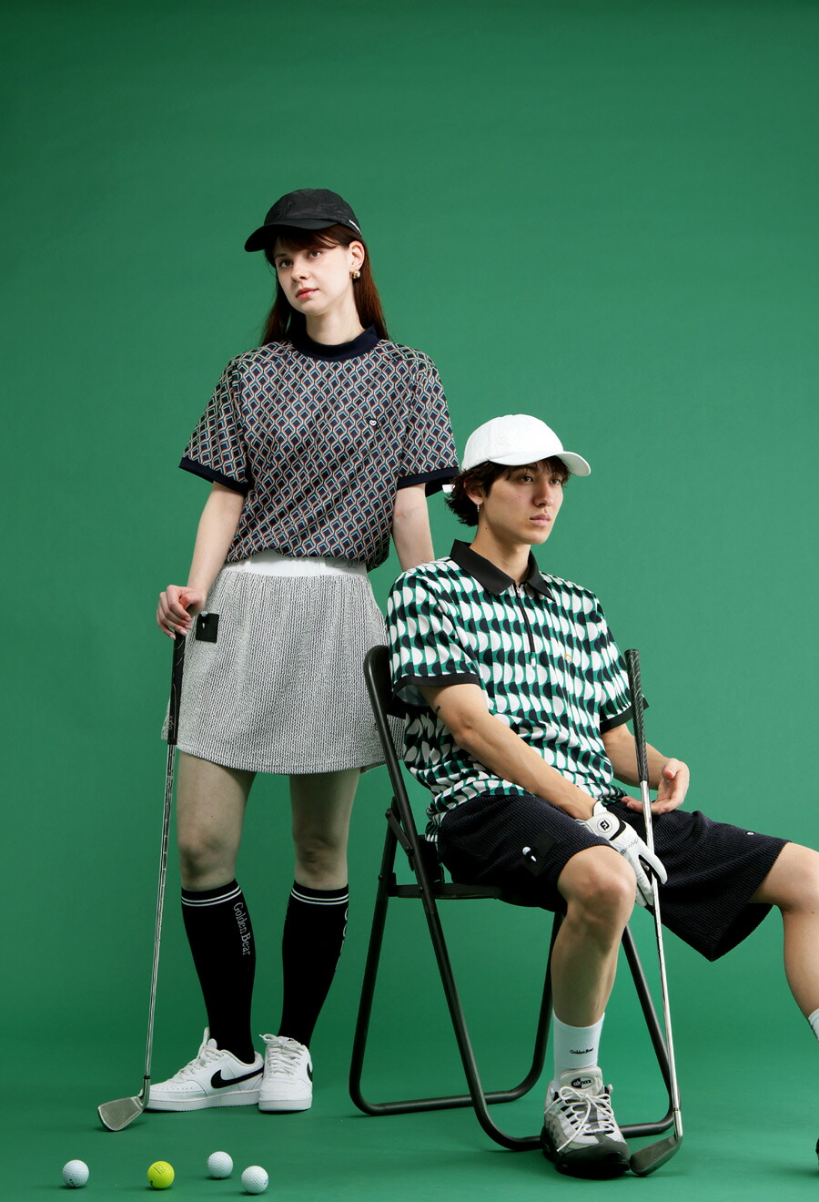 ジオメトリック柄Tシャツ メンズ ゴルフウェア 半袖 送料無料・再入荷