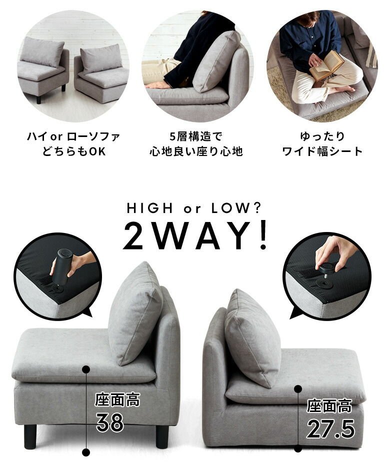 楽天市場】ソファ 一人掛け コンパクト 脚付き ソファー 肘掛け無し