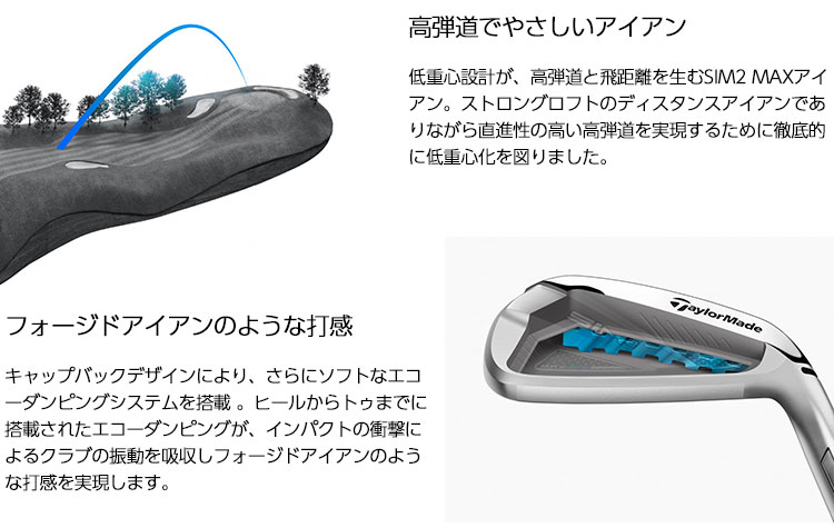 楽天市場】テーラーメイド SIM2 Max アイアンセット 8本組 (5-PW,AW,SW