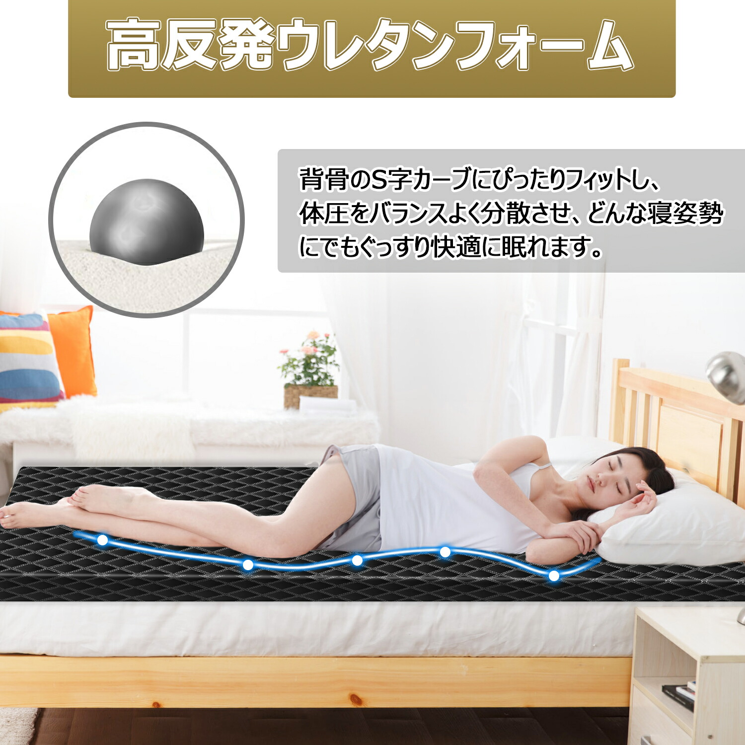 楽天市場】マットレス ベットマット 高反発 敷布団 厚さ5cm 抗菌防湿