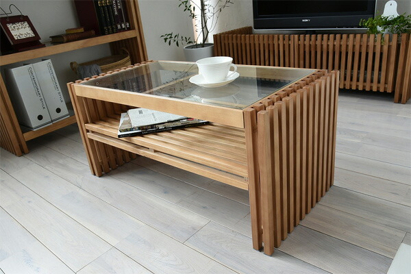 楽天市場】センターテーブル ガラス天板 天然木 FOREST 幅84cm （ ロー