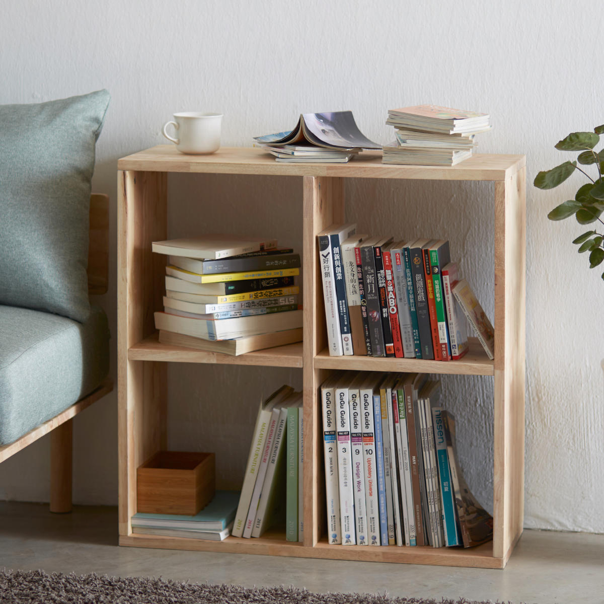 楽天市場】オープンシェルフ 2×2 幅73cm ラバーウッド 無垢材