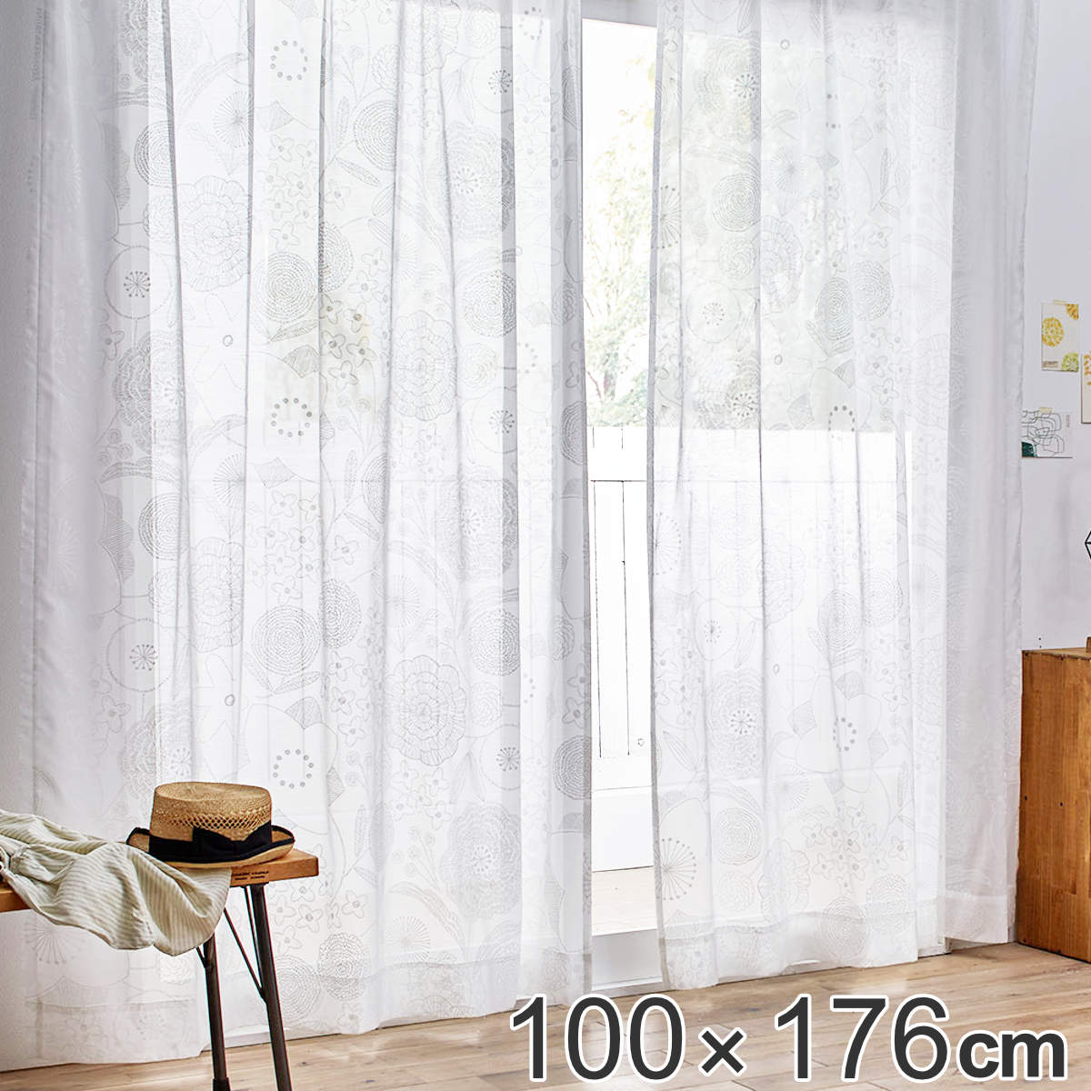 楽天市場】レースカーテン スミノエ イハナシアー 100×176cm