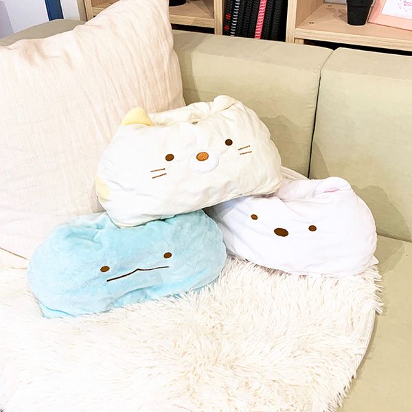 すみっコぐらし フェイスティッシュカバー(とかげ) ライトブルー