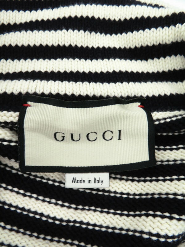 GUCCI】グッチ『GG ボーダー ニット ジップアップジャケット sizeL