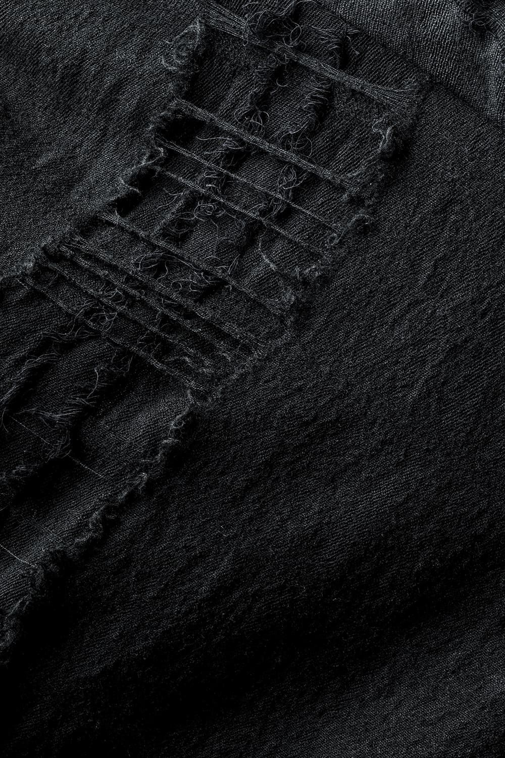 D.HYGEN - Wool SCAB Broken Stripe Jacquard Wide Cropped Pants