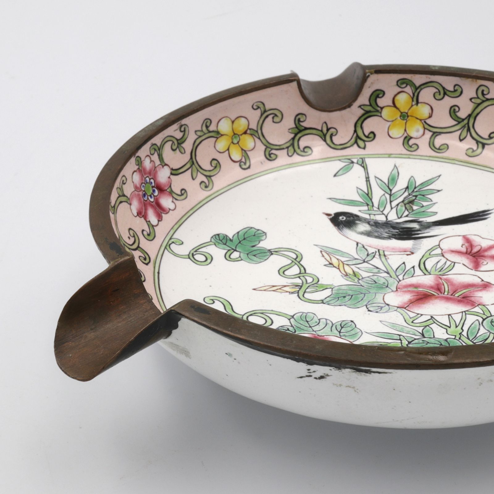 朝顔と小鳥 灰皿 ホーロー 1930s ベルギー | corne/コルネ