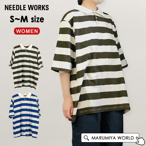 天竺ボーダーワイドラガーTシャツ レディース トップス 半袖Tシャツ