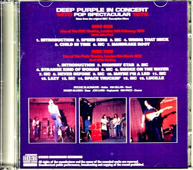 Deep Purple ディープ・パープル/London,UK 1972 Original BBC