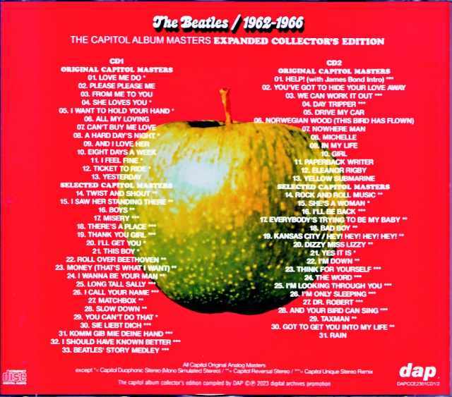 Beatles ビートルズ/赤盤 1962-1966 Capitol Album Masters Expanded