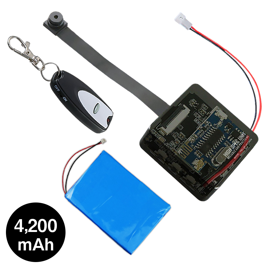 UT-124＆GA-018SET | 4K録画対応基板ユニット小型カメラ＆4,200mAh充